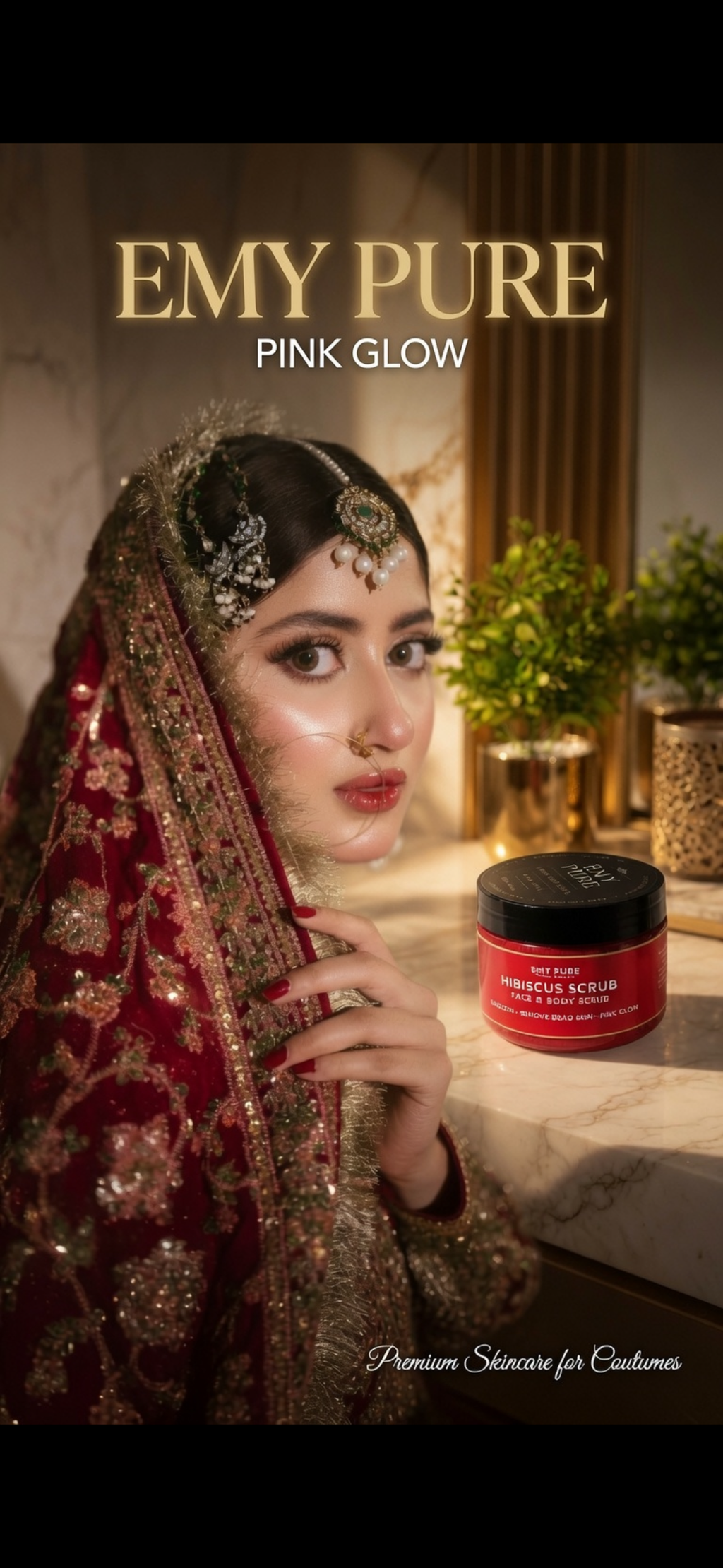 Turmeric hibiscus  face & body scrub with loofa soap free