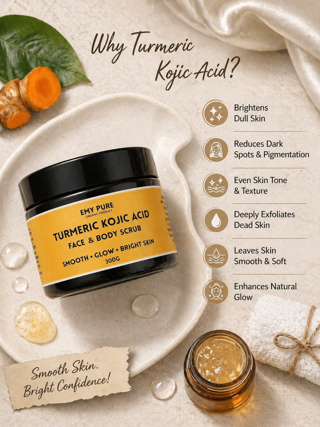 Turmeric Kojic acid body scrub(400) grams
