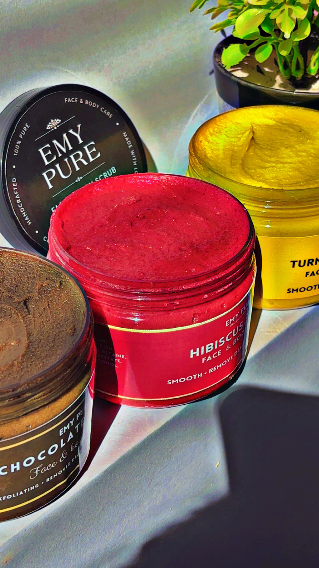 Turmeric hibiscus  face & body scrub with loofa soap free