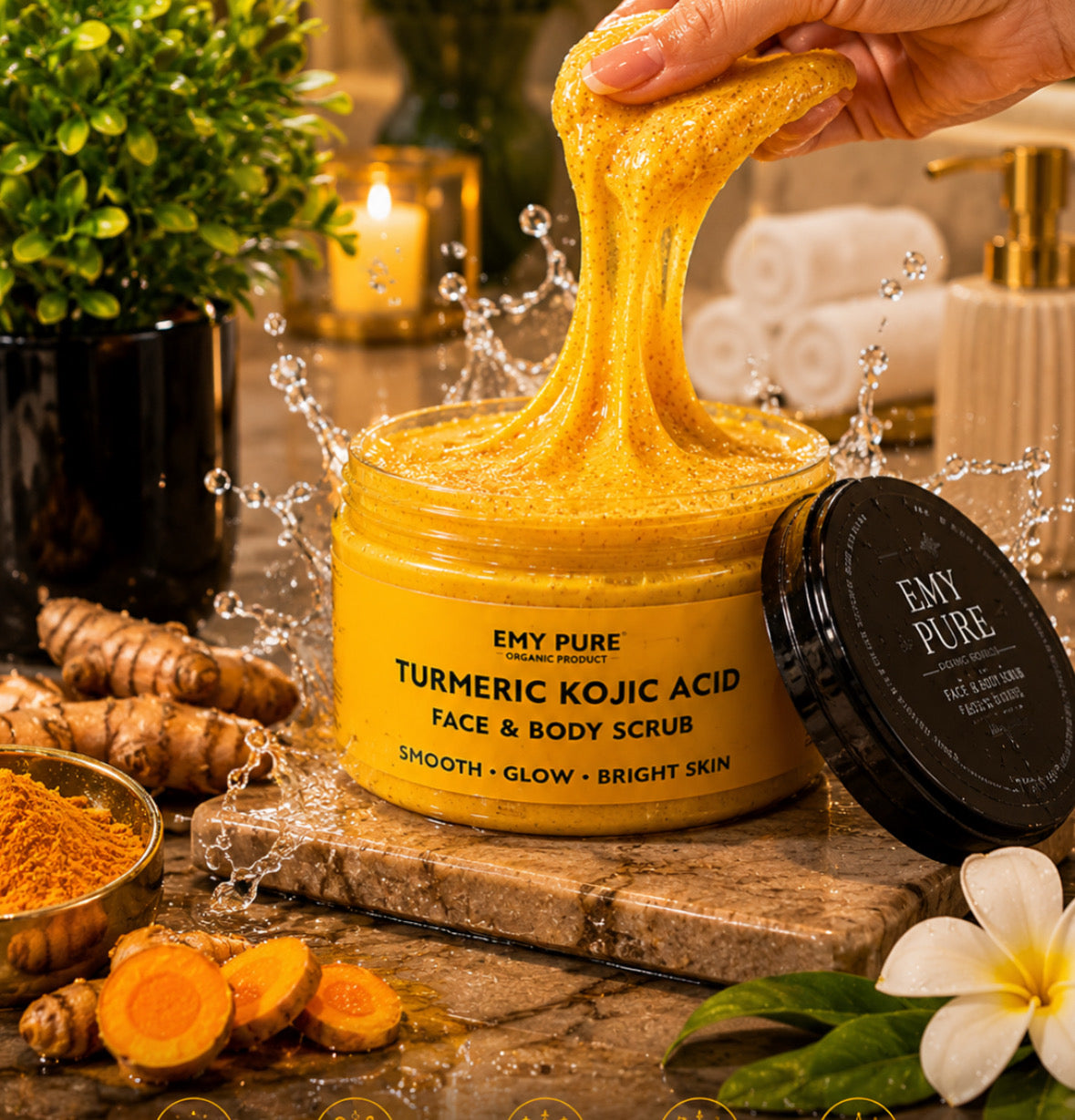Turmeric hibiscus  face & body scrub with loofa soap free