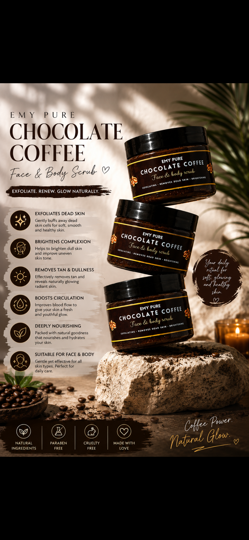 Weekly skin care !! Chocolate coffee with charcoal soap
