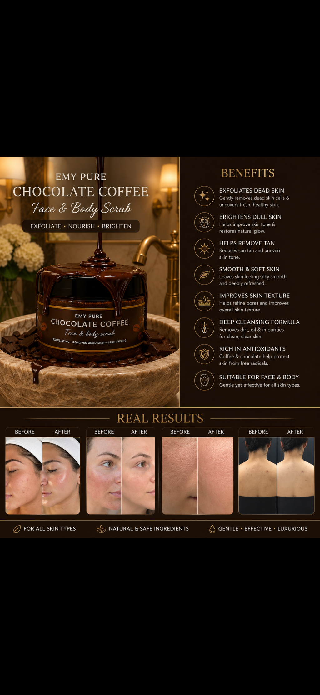 Chocolate Coffee face & body scrub (350) grams