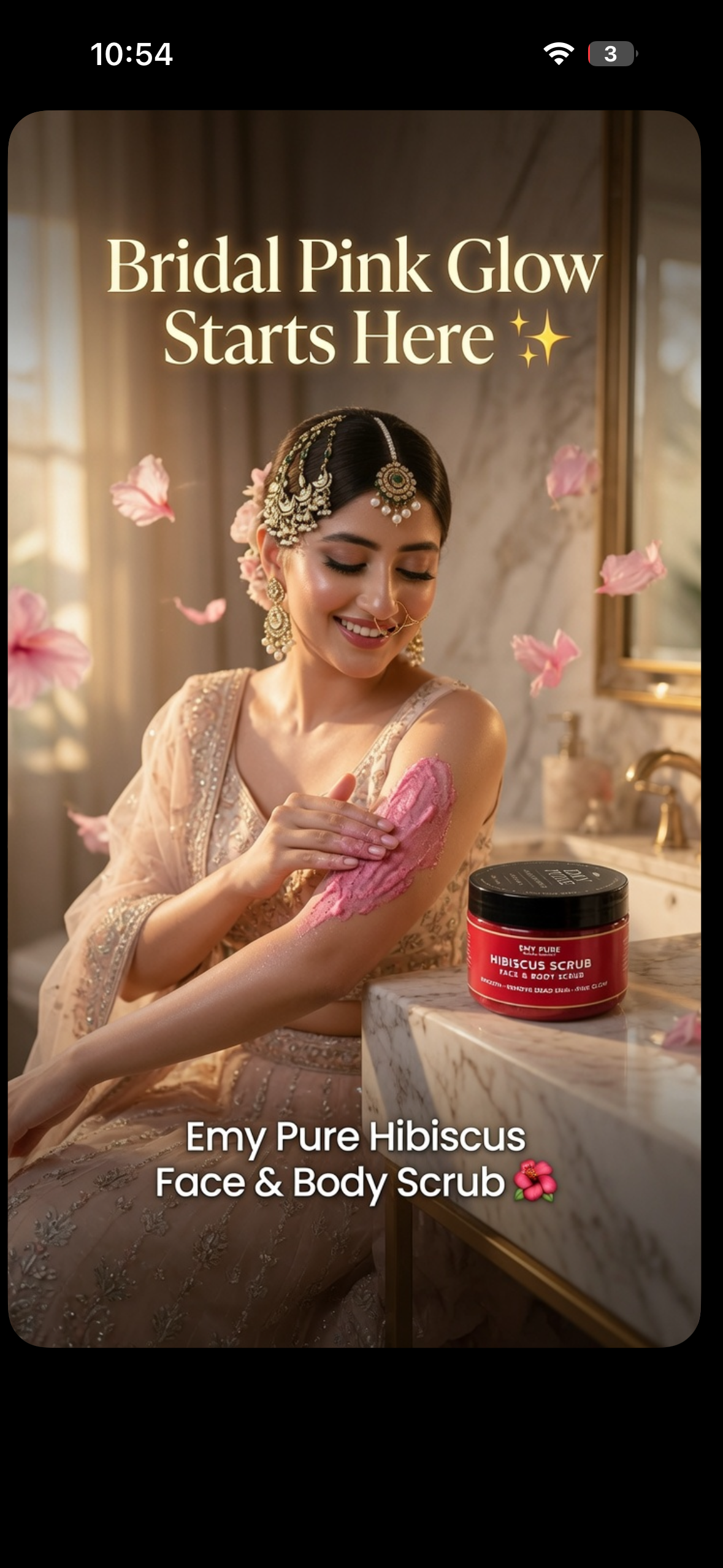 Rice scrub with. Hibiscus 🌺 pink glow ! (350) grams