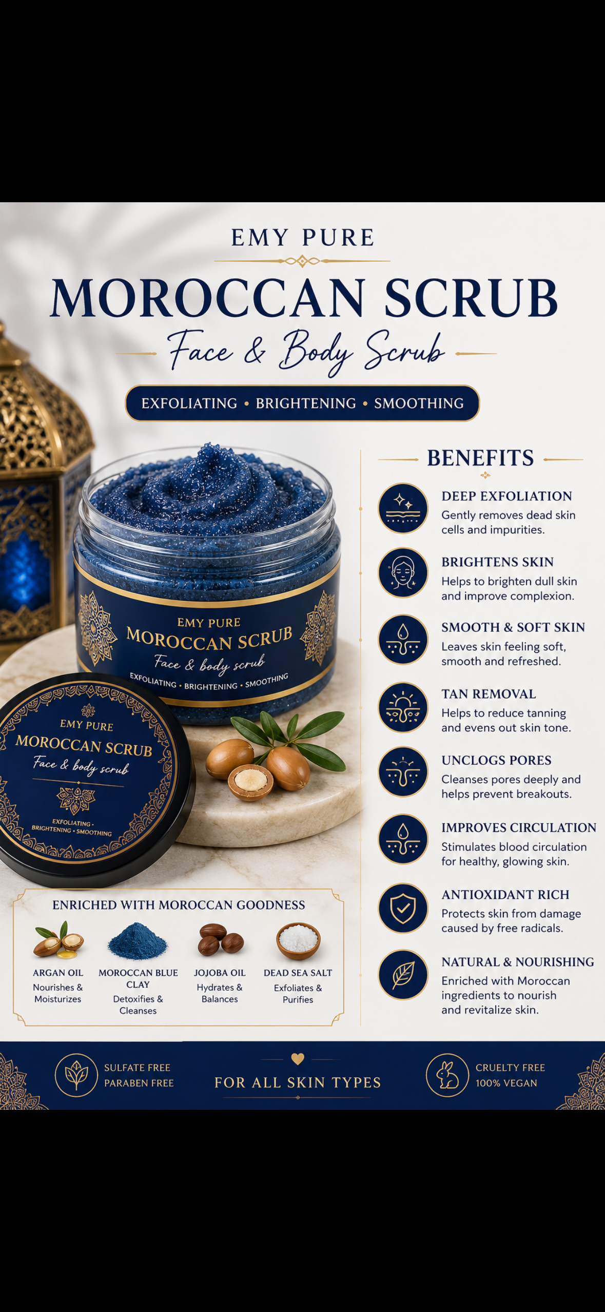Brightening deal!! Morocon scrub with free lip balm