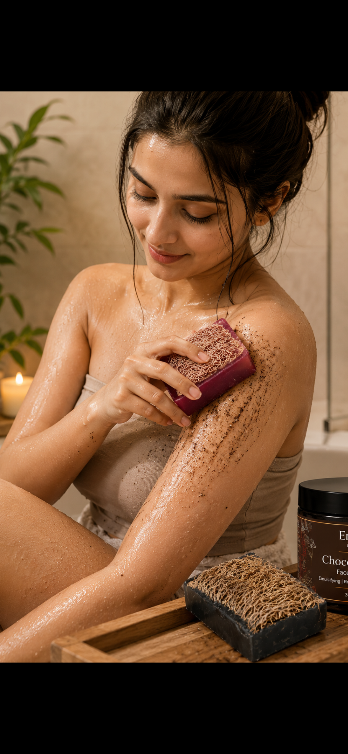 Two loofa soaps with free lip balm
