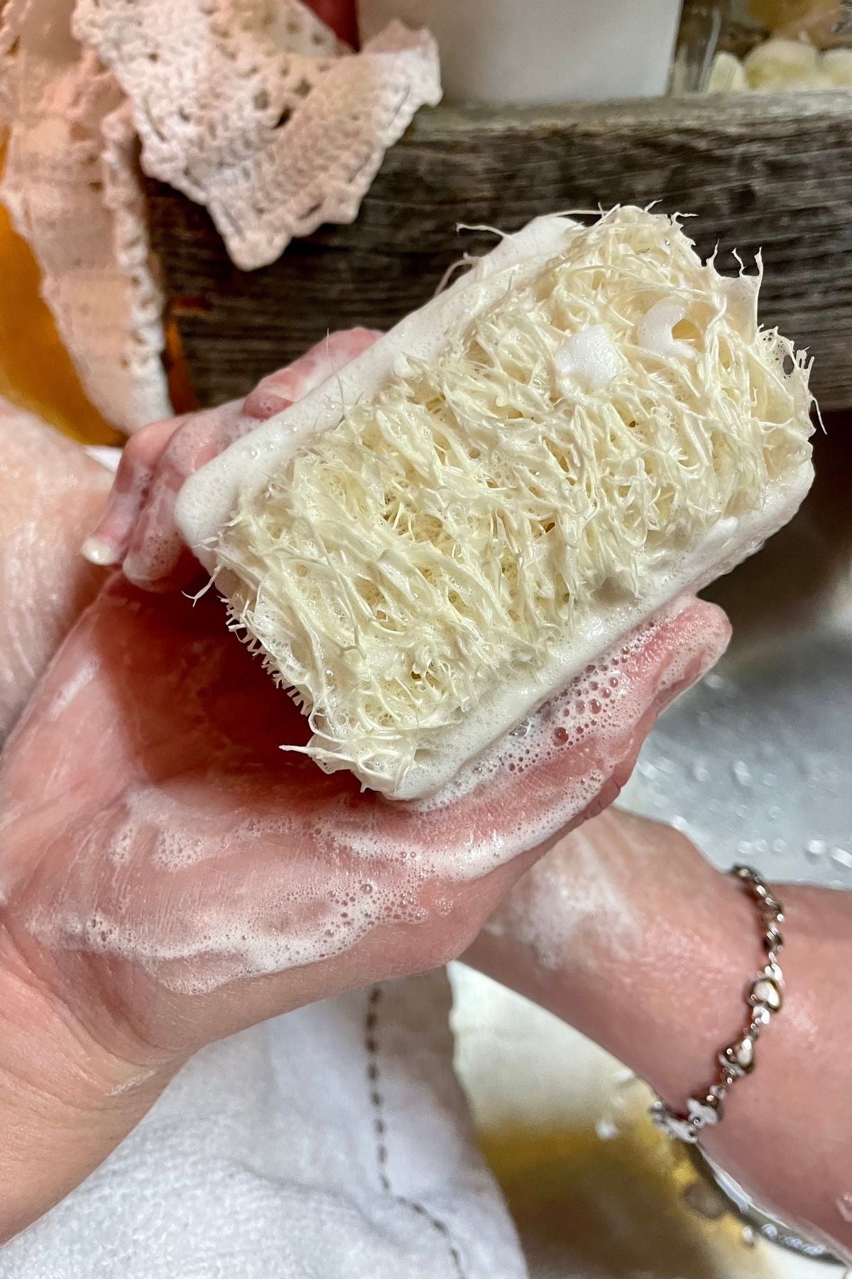 Rice glow loofa soap